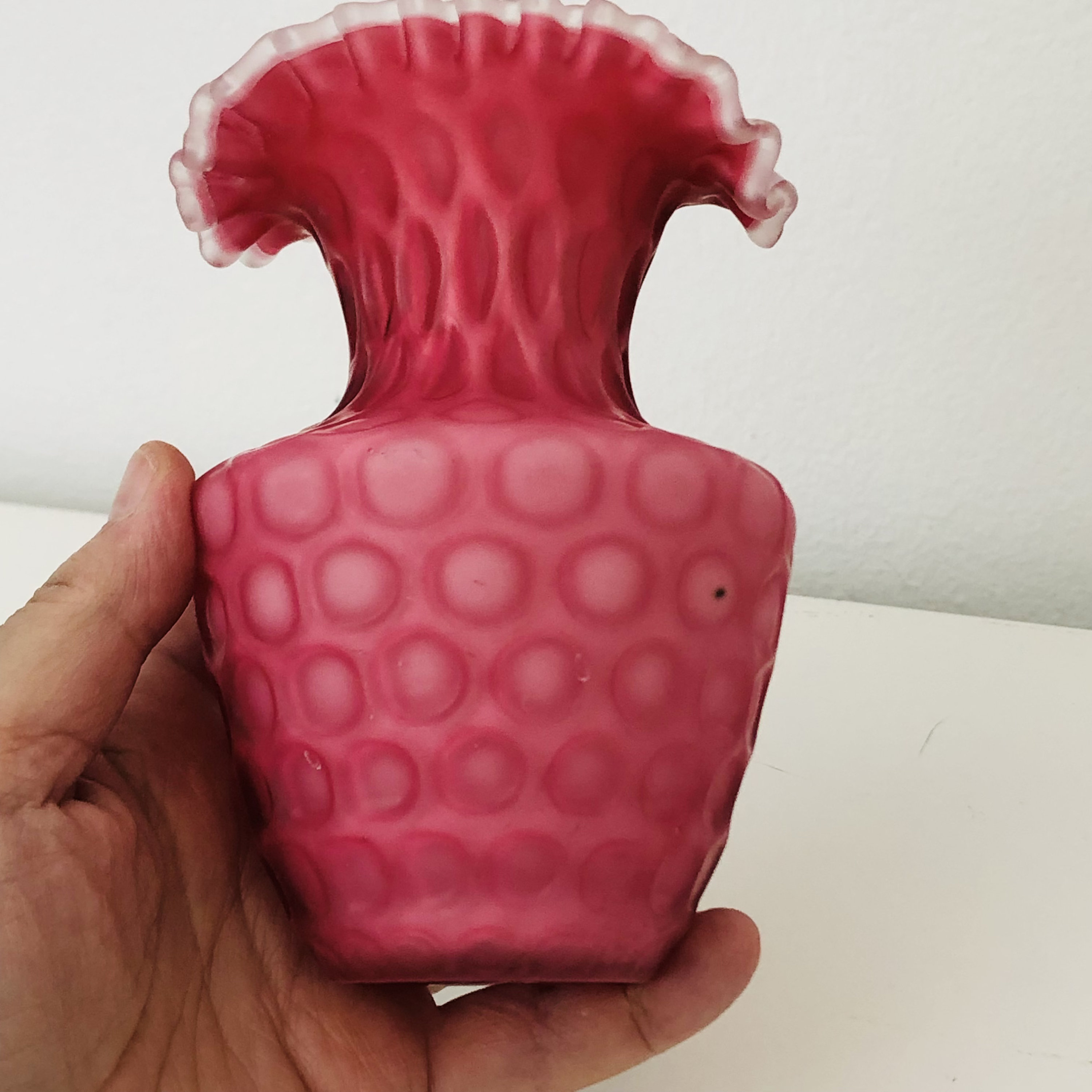 フェントン コイン ドット ベルベット パール サテン仕上げ 花瓶