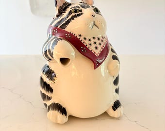 Very Rare Animals and Co. Tetera/jarra de cerámica con forma de gato, 1984