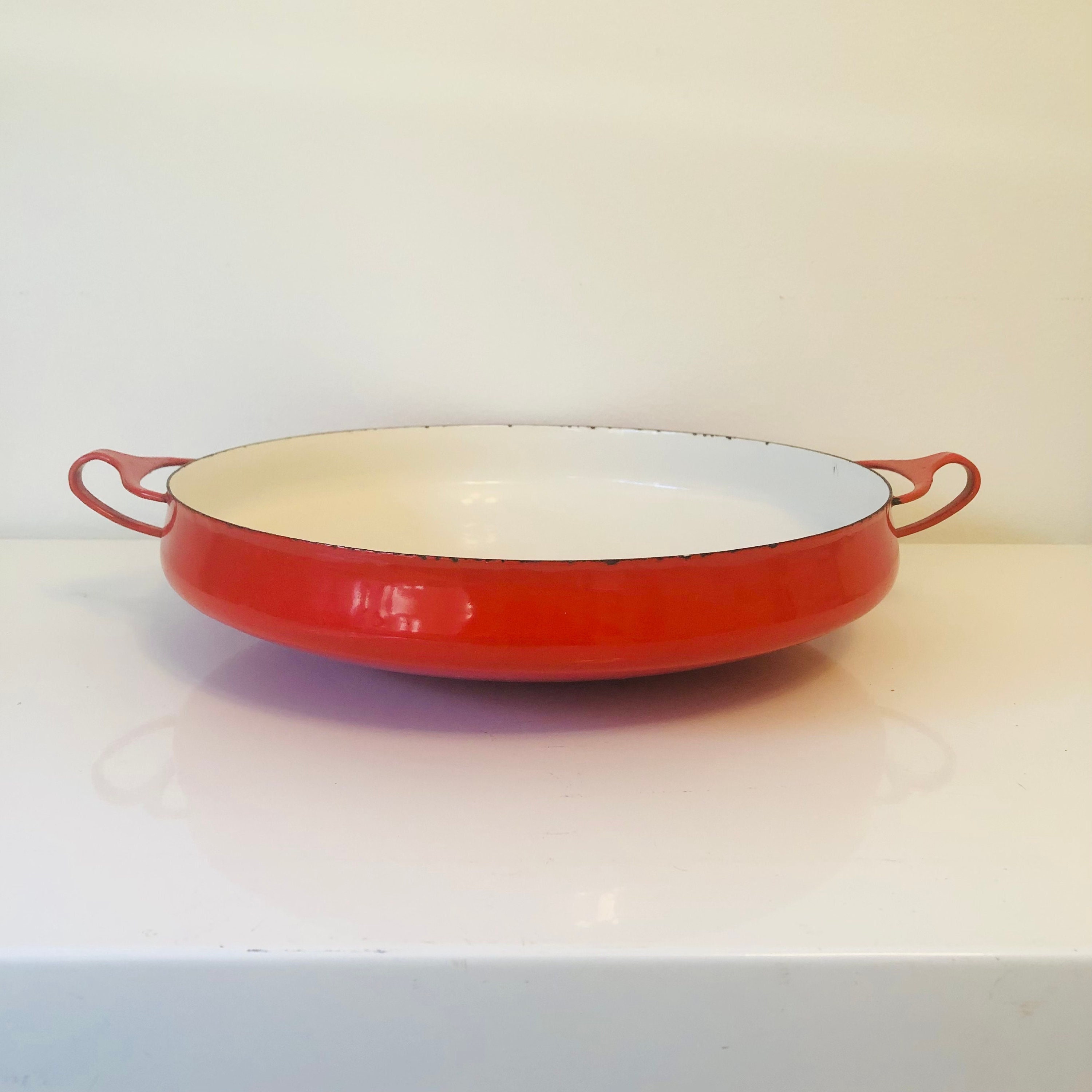 Dansk Kobenstyle Red Enamel Mid Century Fondue Pot (c.1960s