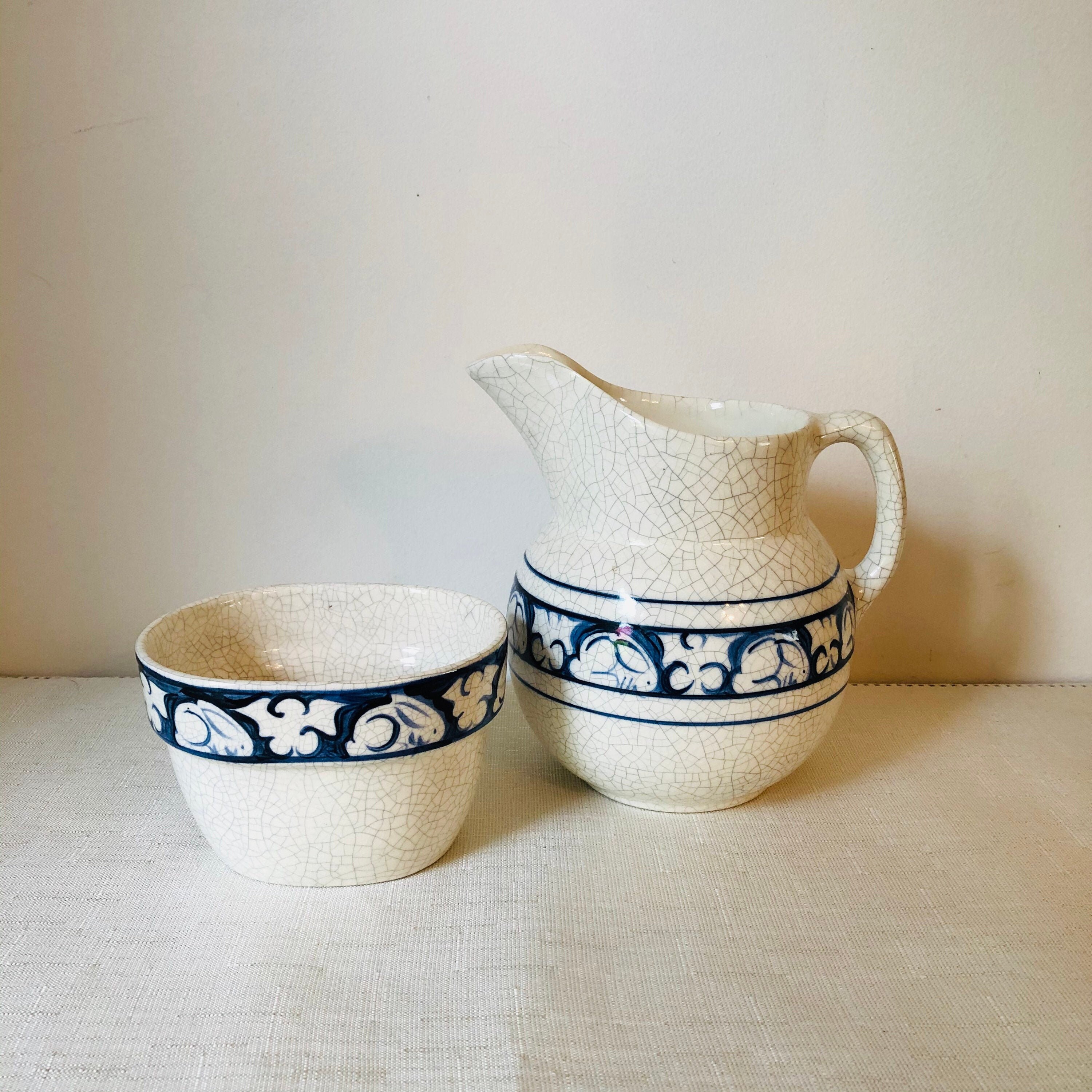 Vintage Dedham pottery potting shed reproduction pitcher and Etsy