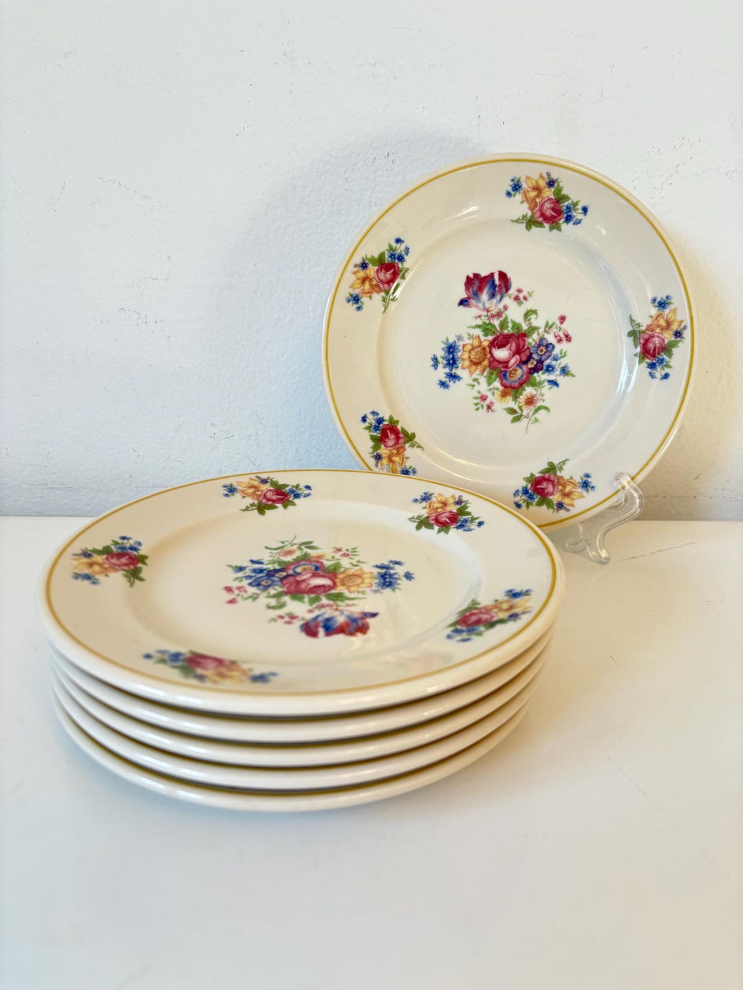 Set of 6 Syracuse Colonial Restaurant Ware Plates Salad Dessert 7 Inch ...