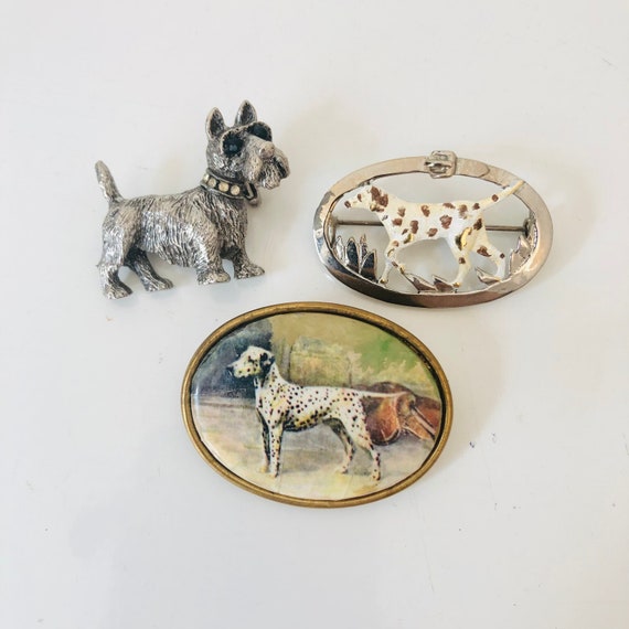 Vintage dog pin collection