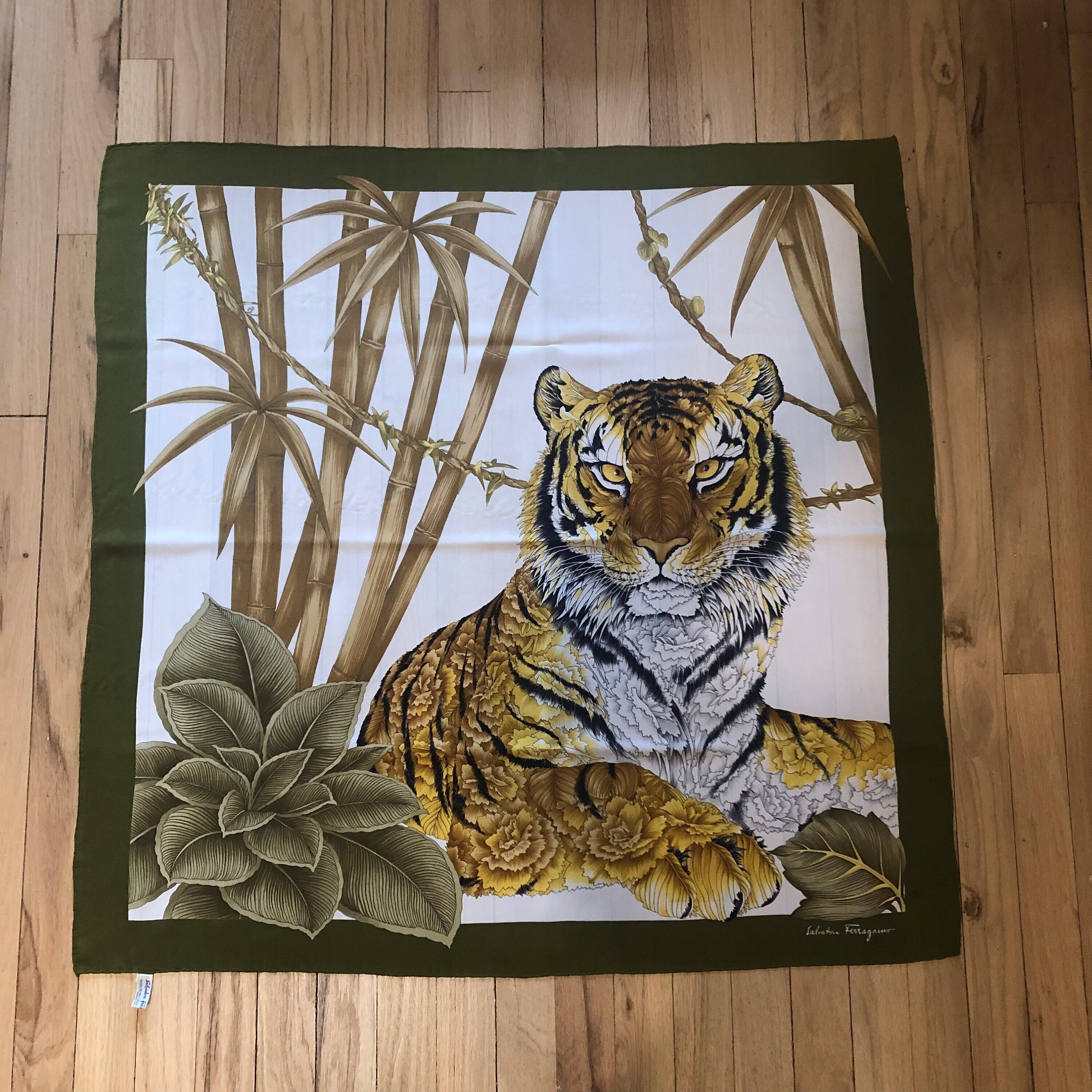 Silk Tiger Scarf - 36 x 36