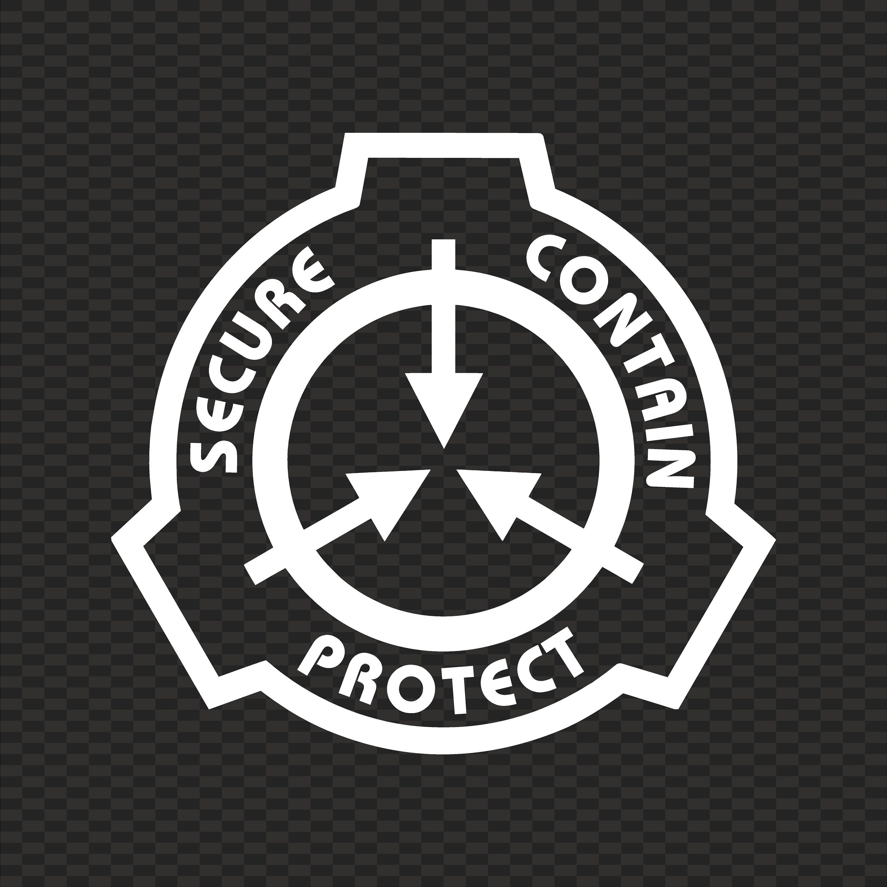 SCP Logo 2 Inch Black on Brushed Metal Bg Die-cut Sticker Hi 