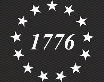1776 Stars Vinyl Decal - Patriotic American Decor