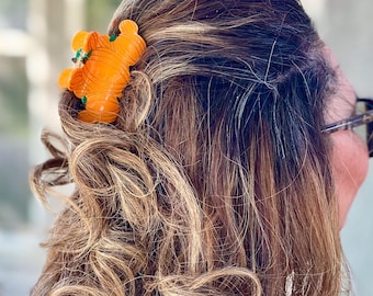 Ready To Ship Harvest Mouse Pumpkin Hair Claw | Pumpkin Patch Hair Clip | Fall Autumn Hair Accessories | Halloween Hair Pin