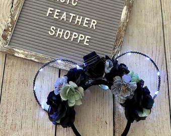 Clearance Halloween Mouse Ears | Floral Ears | Fall Ears | Spooky Headband | Hat Ghost Ears | Haunted House Ears | Ghost Host Ears