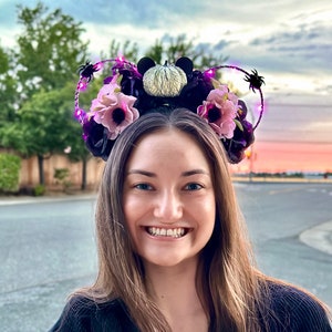 Halloween Rose Gold Mouse Ears | Creepy Wire Ears | Floral Crown Ears | Spooky Ears | Pumpkin Headband | Pumpkin Patch Haunted House Ears