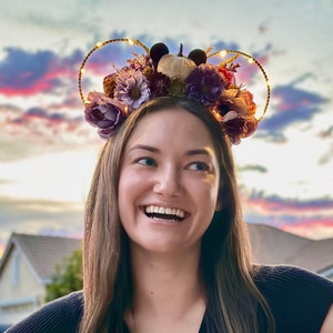 Fall Mouse Ears | Wire Ears | Floral Crown Ears | Halloween Ears | Pumpkin Headband | Pumpkin Patch | Haunted House Ears | Victorian Vintage
