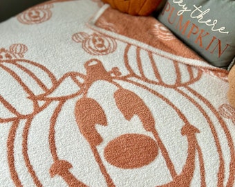 Ready To Ship: Magic Dreams Halloween Pumpkin Mouse Blanket | Soft Cozy Fuzzy Autumn Throw | Reversible | 50x60 | 100% Polyester Microfiber