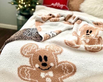 Ready To Ship: Magic Dreams Christmas Gingerbread Mouse Fuzzy Blanket | Holiday Soft Cozy Winter Throw | 50x60 | 100% Polyester Microfiber