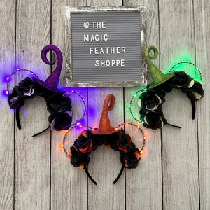 Halloween Witch Ears | Wire Ears | Floral Mouse Ears | Villains Headband | Salem Witch Sisters | Witch Hat