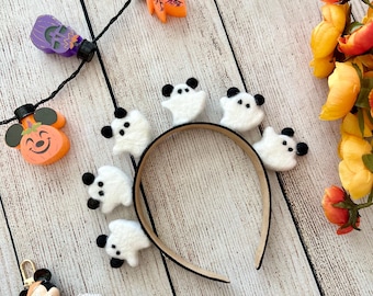 Spooky Ghost Mouse Ears | Wool Felt Headband | Halloween Headband | NO LIGHTS | Lightweight | Trick or Treat