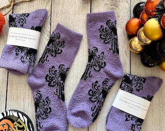 Ready to Ship: Magic Cloud Halloween Haunted Home Fuzzy Socks