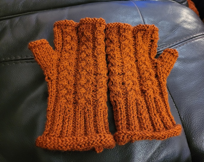 Featured listing image: Hand Knitted DK Fingerless Gloves - Perfect Gift for Colder Days