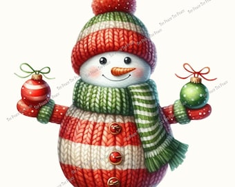 Winter Snowman Fabric Panel, Quilt Sewing Square, Multiple Sizes, fc10u