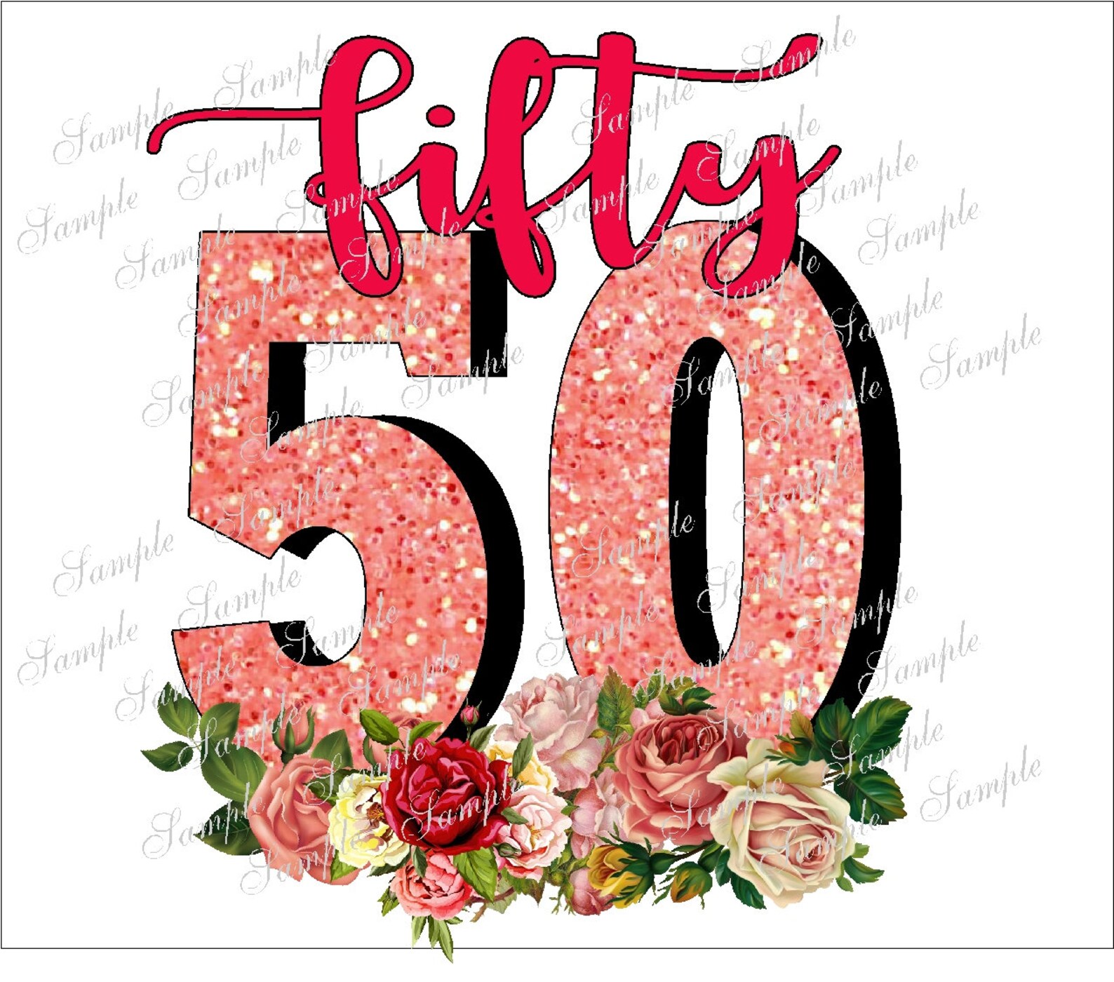 50th Birthday Sublimation Art PNG Download DGT Printing | Etsy
