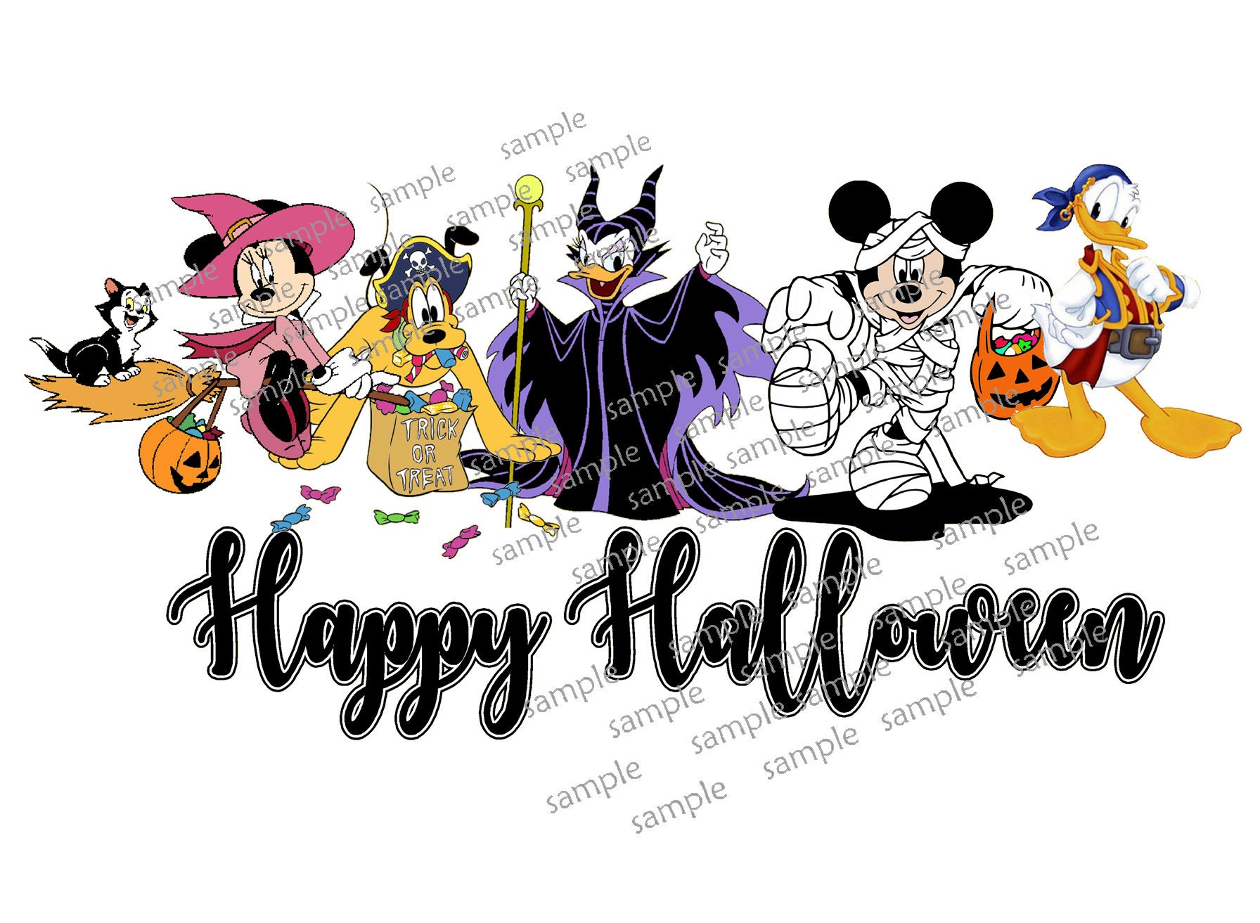 Disney Happy Halloween Sublimation Art PNG Download DTG Etsy