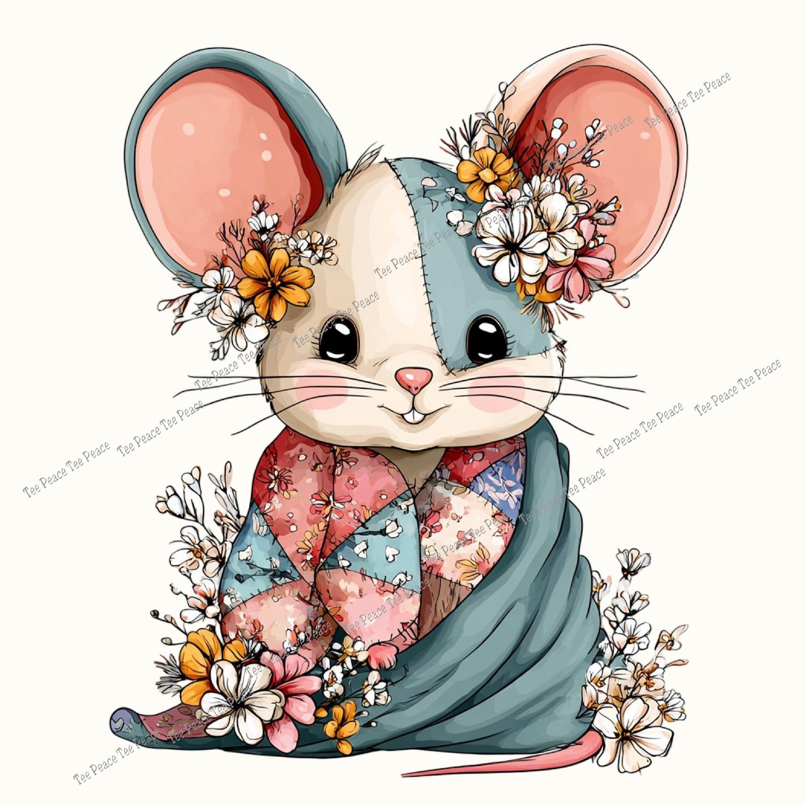 Patchwork Mouse Fabric Panel, Quilt Sewing Square, Multiple Sizes ...