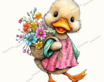 Panel de tela Flower Garden Duck, cuadrado para costura de patchwork, varios tamaños, fc12x