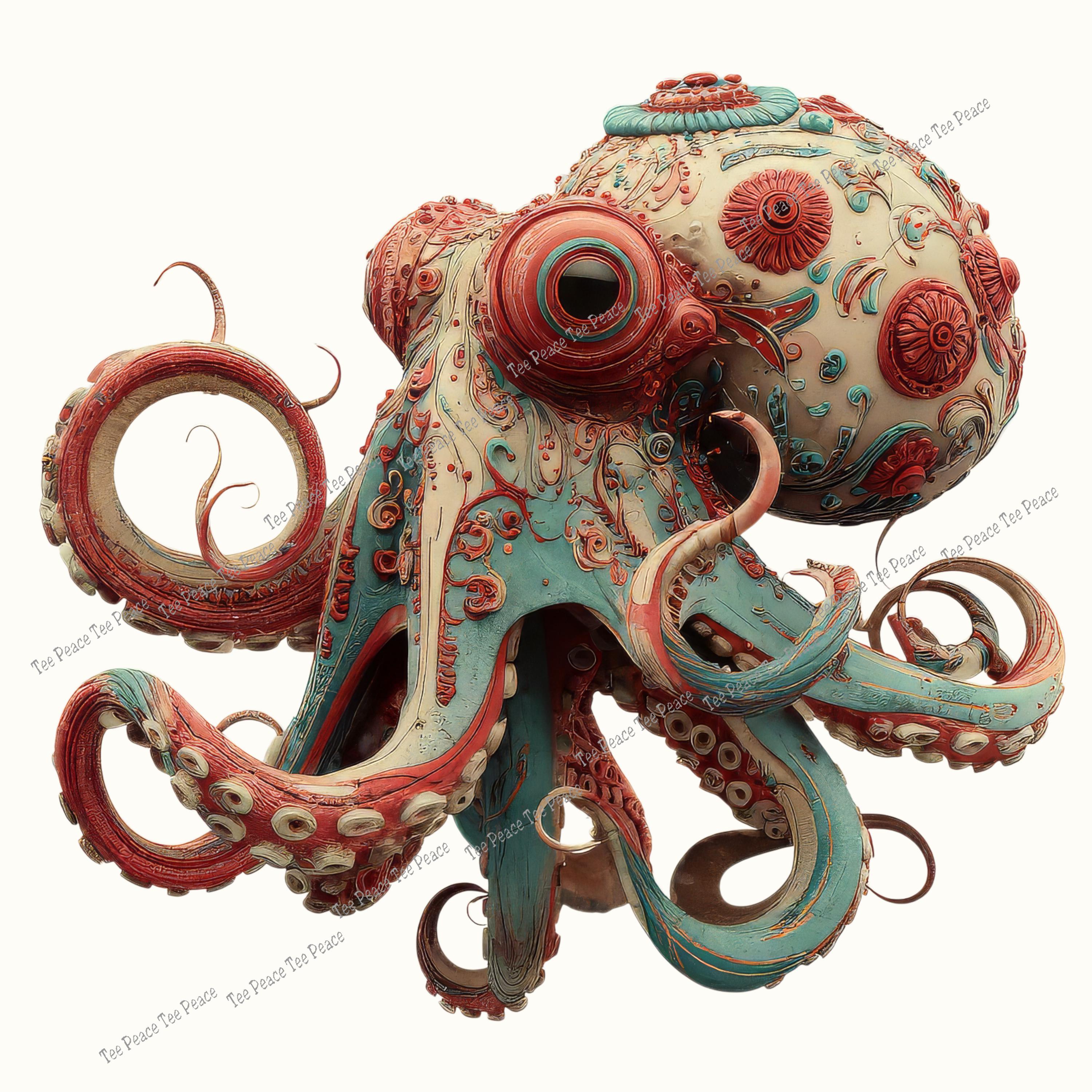 Octopus Fa Ric Panel Exotic Octopus Fabric Panel, Quilt Sewing Square, Multiple Sizes, Fc12p ...