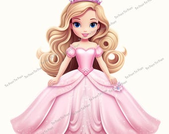 Fairytale Princess  Fabric Panel, Quilt Sewing Square, Multiple Sizes, fc13p
