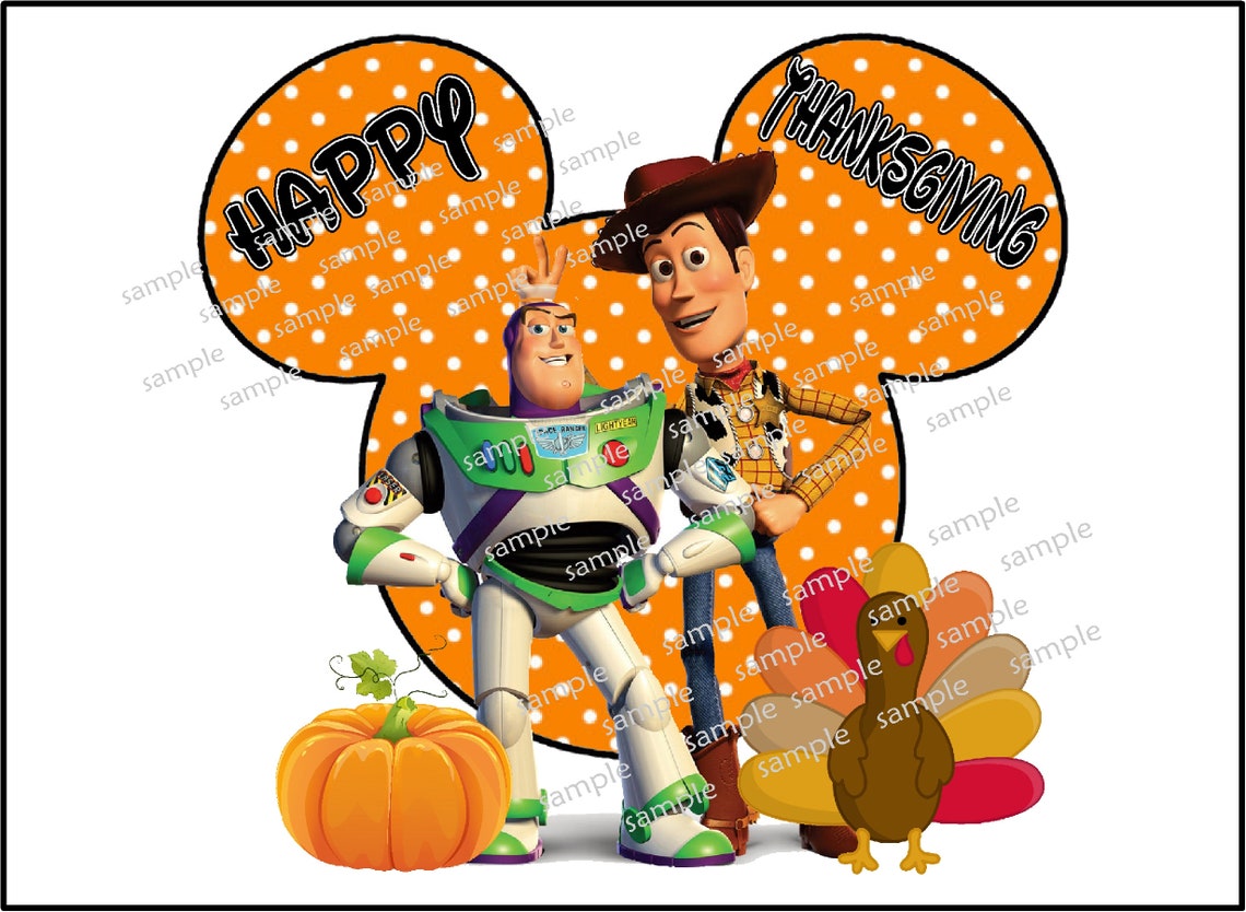Toy Story Woody Buzz Thanksgiving Sublimation Art PNG Etsy