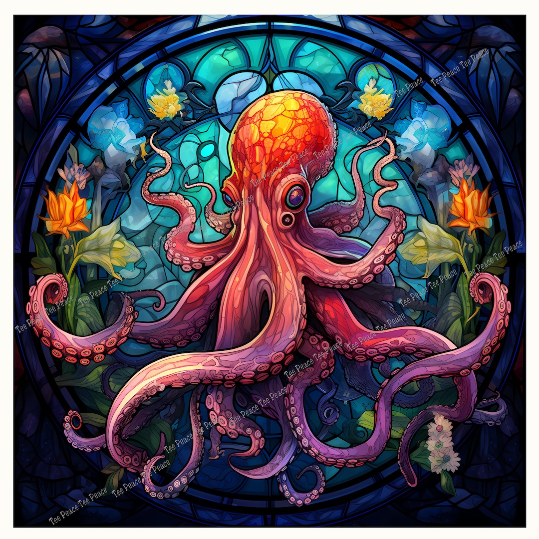 Octopus Fa Ric Panel Octopus Art Fabric Panel, Quilt Sewing Square, Multiple Sizes, Fc4p - Etsy