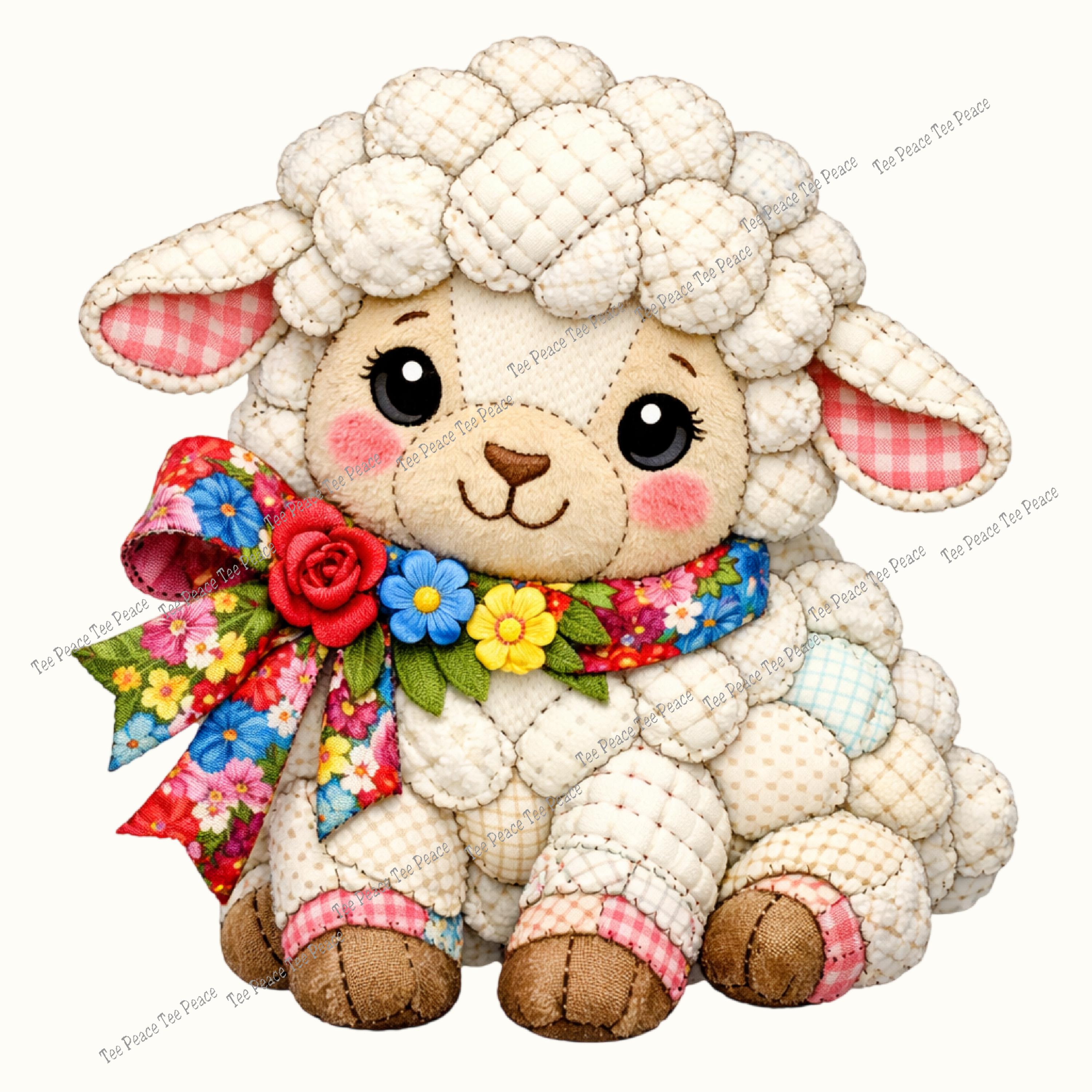 Patchwork Sheep Fabric Panel, Quilt Sewing Square, Multiple Sizes ...