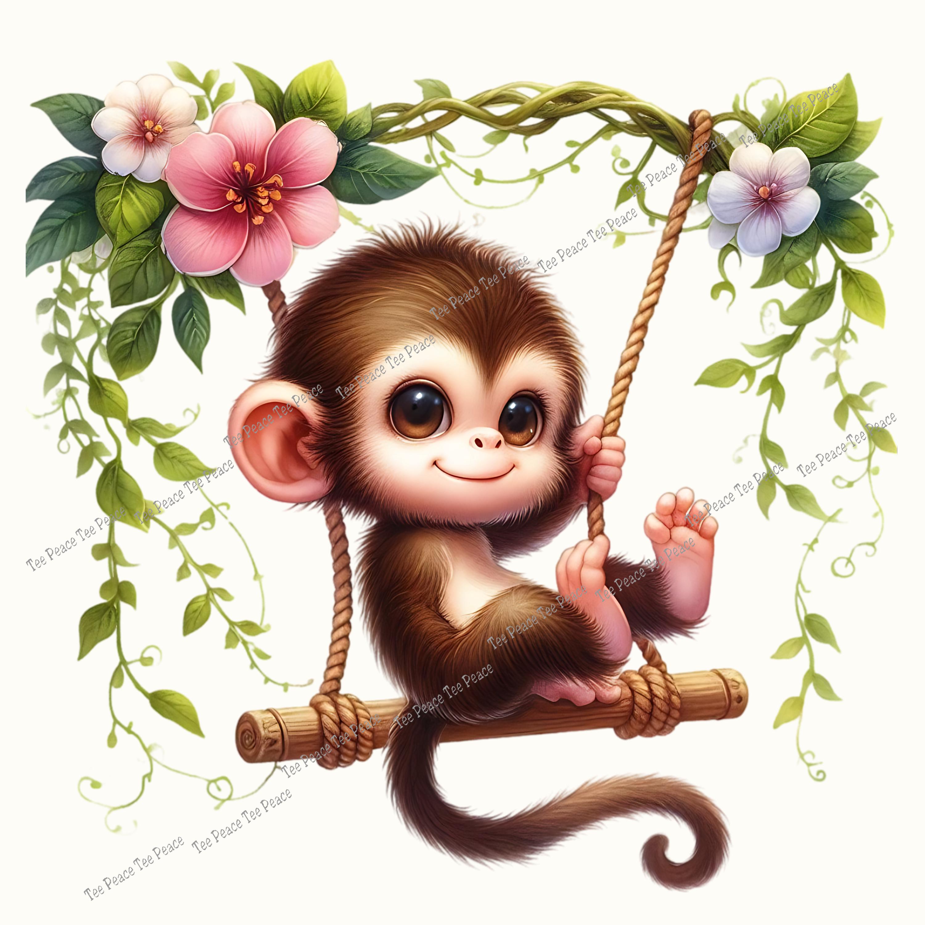 Baby Monkey Fabric Panel, Quilt Sewing Square, Multiple Sizes, Fc10r - Etsy