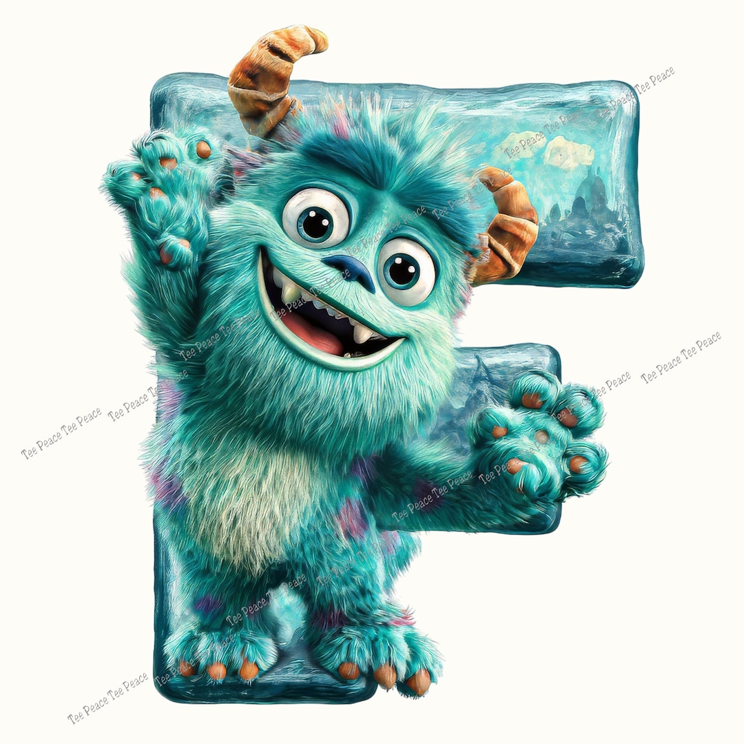 Monster Monogram Letter F Fabric Panel, Quilt Sewing Square, Multiple ...