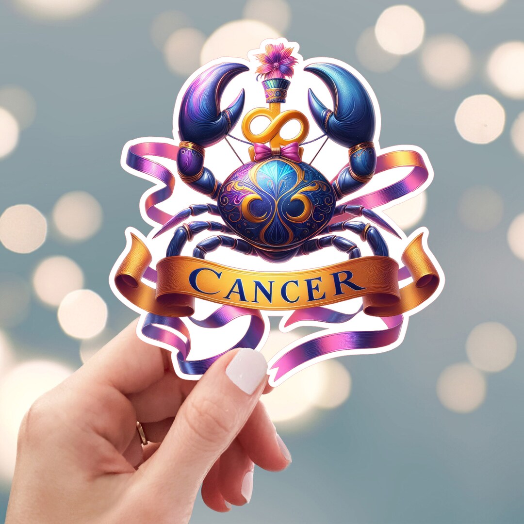 Customizable Cancer Sign Cancer Sticker, Astrological Sign Sticker, Festive Cancer Sticker ...