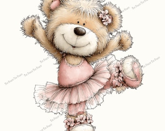 Panel de tela con osito bailarín, cuadrado para coser colchas, varios tamaños, fc11t