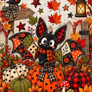 Halloween Bat Rice Paper, Decoupage Papers, Sticker Vinyl, Ephemera Pages, Patchwork Pumpkin Patch, a124