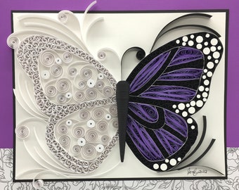 3D Quilled Butterfly Wall Art| Framed Purple Room Decor