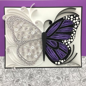 Quilled Purple Butterfly Wall Art| Framed Home Decor| Spring Themed Room Decor