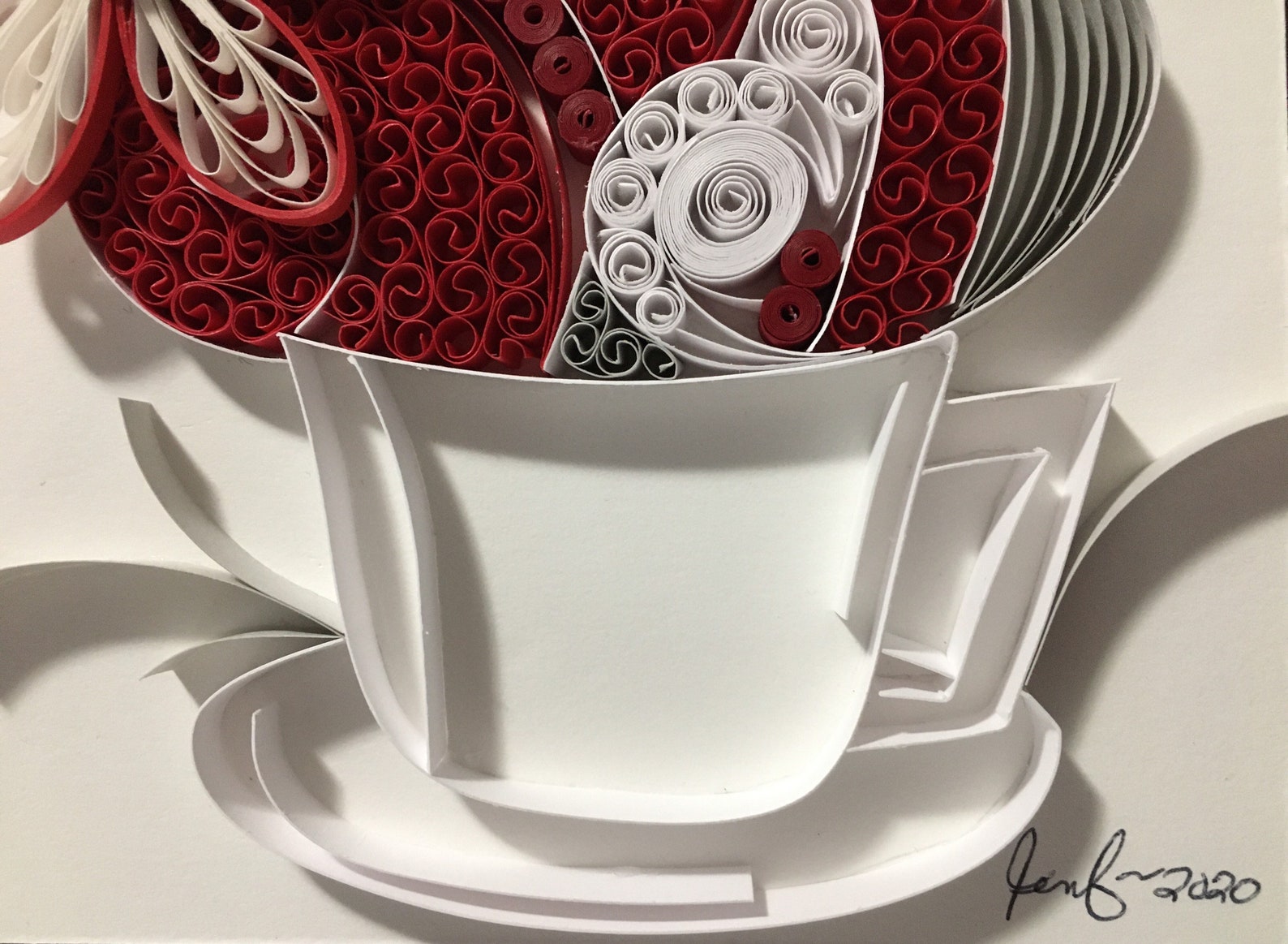 Coffee Mug Wall Art Quilled Kitchen Office Decor Etsy