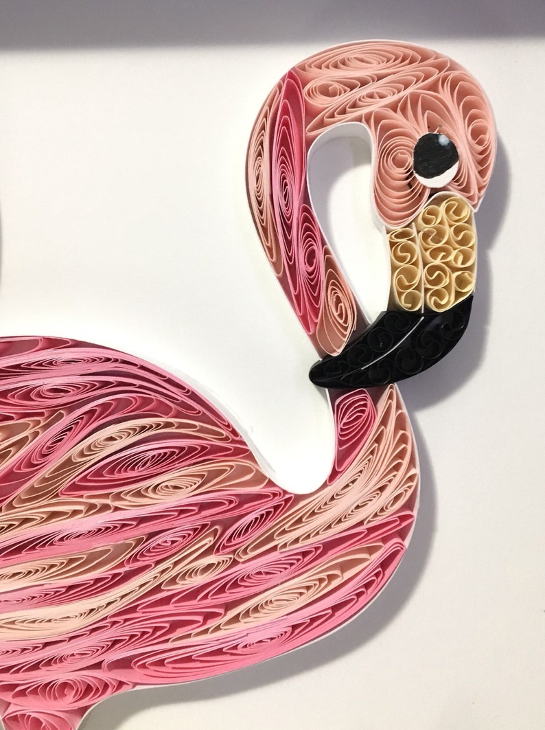 Quilled Flamingo Wall Art Beach Themed Decor Etsy