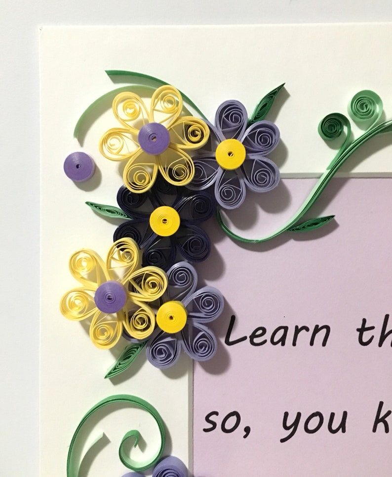 Quilled Paper Flowers Funny Quotes Framed Wall Art Etsy