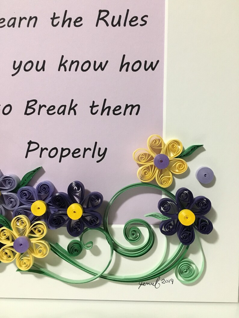 Quilled Paper Flowers Funny Quotes Framed Wall Art Etsy