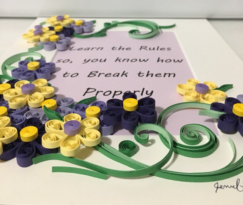 Quilled Paper Flowers Funny Quotes Framed Wall Art Etsy