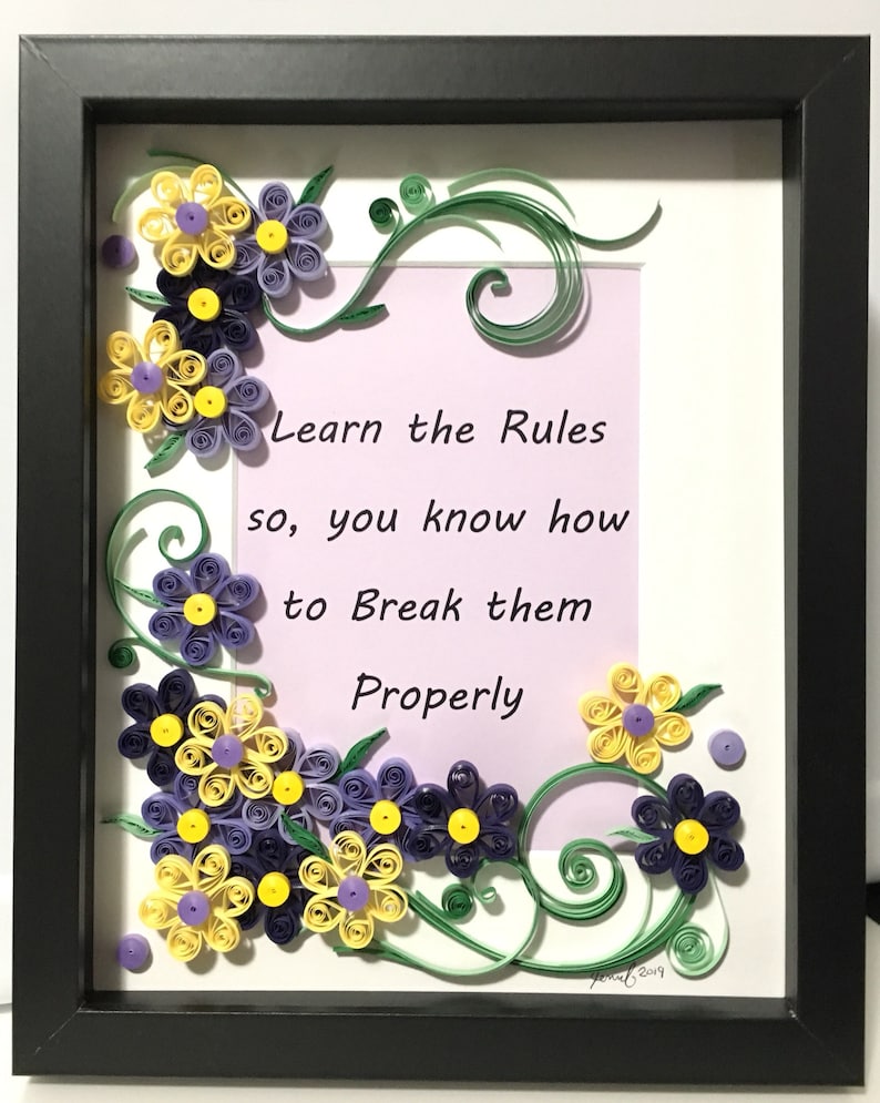 Quilled Paper Flowers Funny Quotes Framed Wall Art Etsy