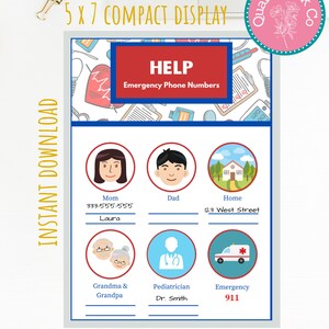 important phone numbers printable type ready editable etsy