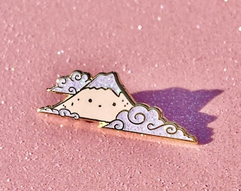 Sakura Pink Mt Fuji Hard Enamel Pin Kawaii Japan