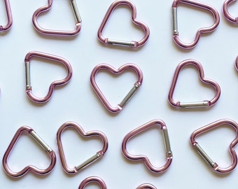 Light Pink Heart Carabiner Key Chain