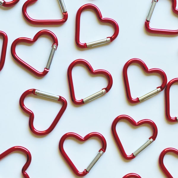 Red Heart Carabiner Key Chain