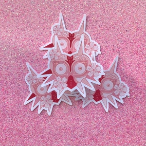 Sakura Cherry Blossom Legend of Zelda Majora&#39;s Mask Inspired Pink Rose Gold Sticker