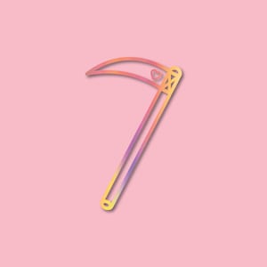 Etiqueta engomada del coche del vinilo de Kawaii de la guadaña del corazón