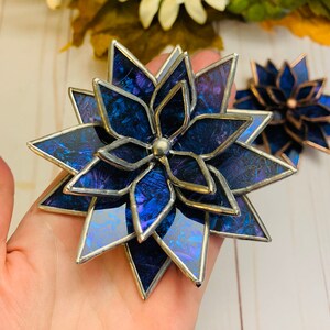 Blue/Violet Van Gogh Glass Succulent/Lotus