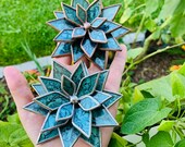 Bluegreen Van Gogh Glass Succulent Lotus